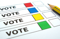 Amtlicher Stimmzettel für die Wahl des Bürgermeisters in Ilvesheim am 21.05.2023 (Muster)